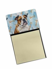 Brindle and White English Bulldog Coworker Watercolor Sticky Note Holder Refillable Dispenser Desk Accessory 3x3 Pad Gift