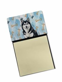 Black and White Alaskan Malamute Coworker Watercolor Sticky Note Holder Refillable Dispenser Desk Accessory 3x3 Pad Gift