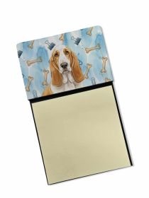 Lemon and White Basset Hound Coworker Watercolor Sticky Note Holder Refillable Dispenser Desk Accessory 3x3 Pad Gift