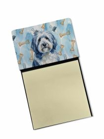 Blue and White Old English Sheepdog Coworker Watercolor Sticky Note Holder Refillable Dispenser Desk Accessory 3x3 Pad Gift