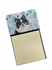 Black and White Pomeranian Coworker Watercolor Sticky Note Holder Refillable Dispenser Desk Accessory 3x3 Pad Gift
