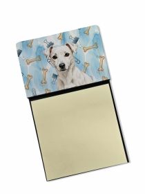 White Jack Russell Terrier Coworker Watercolor Sticky Note Holder Refillable Dispenser Desk Accessory 3x3 Pad Gift