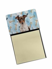 Chocolate and White Rat Terrier Coworker Watercolor Sticky Note Holder Refillable Dispenser Desk Accessory 3x3 Pad Gift