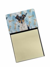 Tricolor Rat Terrier Coworker Watercolor Sticky Note Holder Refillable Dispenser Desk Accessory 3x3 Pad Gift