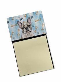 Pied French Bulldog Coworker Watercolor Sticky Note Holder Refillable Dispenser Desk Accessory 3x3 Pad Gift