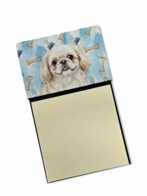 Cream Pekingese Coworker Watercolor Sticky Note Holder Refillable Dispenser Desk Accessory 3x3 Pad Gift