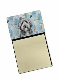 Gray and White Old English Sheepdog Coworker Watercolor Sticky Note Holder Refillable Dispenser Desk Accessory 3x3 Pad Gift