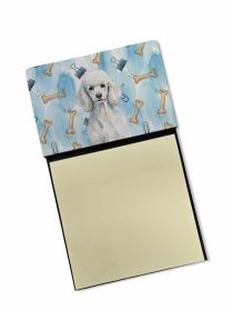 Standard White Poodle Coworker Watercolor Sticky Note Holder Refillable Dispenser Desk Accessory 3x3 Pad Gift