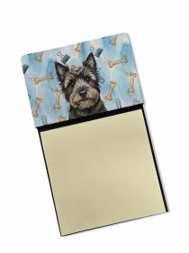 Black Cairn Terrier Coworker Watercolor Sticky Note Holder Refillable Dispenser Desk Accessory 3x3 Pad Gift