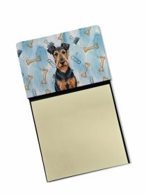 Airedale Terrier Coworker Watercolor Sticky Note Holder Refillable Dispenser Desk Accessory 3x3 Pad Gift