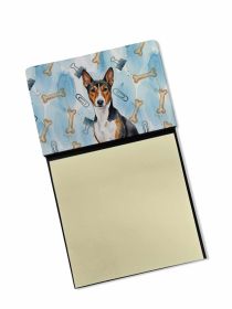 Tricolor and White Basenji Coworker Watercolor Sticky Note Holder Refillable Dispenser Desk Accessory 3x3 Pad Gift