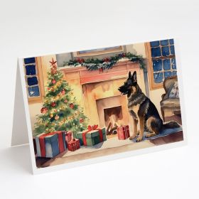 German Shepherd Christmas Greeting Cards Pack of 8 Blank Cards with Envelopes Whimsical A7 Size 5x7 Blank Note Cards (Default: Default)